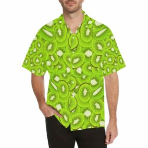 Sliced Kiwi Pattern Mens All Over Print Hawaiian Shirt  - Thelegend59