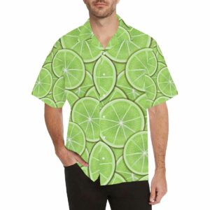 Sliced Lime Pattern Mens All Over Print Hawaiian Shirt  - Thelegend59