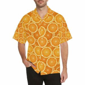 Sliced Orange Pattern Mens All Over Print Hawaiian Shirt  - Thelegend59
