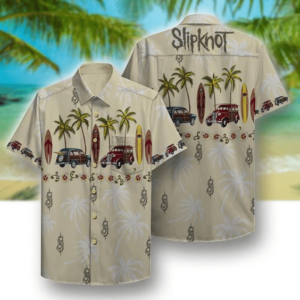 Slipknot Band 4 Hawaiian Graphic Print Short Sleeve  - Thelegend59