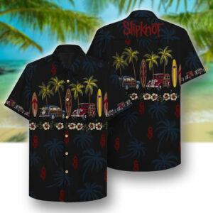 Slipknot Band Logo Hawaiian Graphic Print Short Sleeve  - Thelegend59