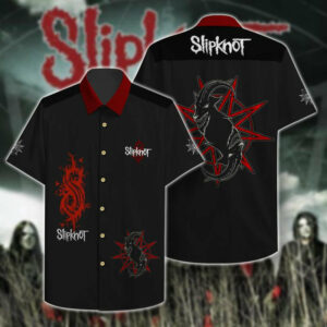 Slipknot Music Brand Ver2 Hawaiian Graphic Print Short Sleeve  - Thelegend59
