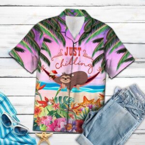Sloth Chilling Multicolor Unique Design Hawaiian Shirt  - Thelegend59