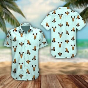 Sloth Lifting Blue High Quality Unisex Hawaiian Shirt  - Thelegend59