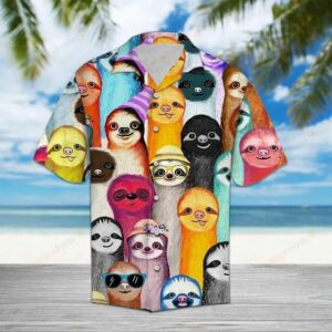 Sloth Multicolor Unique Design Hawaiian Shirt  - Thelegend59