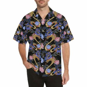 Snake Flower Pattern Mens All Over Print Hawaiian Shirt  - Thelegend59