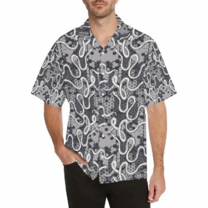 Snake Gray Pattern Mens All Over Print Hawaiian Shirt  - Thelegend59
