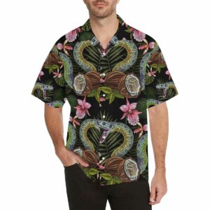 Snake Leaves Coconut Pattern Mens All Over Print Hawaiian Shirt  - Thelegend59