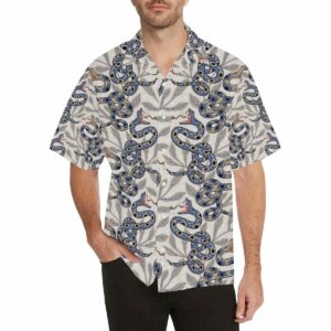 Snake Leaves Pattern Mens All Over Print Hawaiian Shirt  - Thelegend59