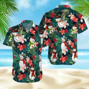 Snow Man Cute Christmas Santa Claus Funny Hawaiian Aloha Hawaiian Shirtss  - Thelegend59