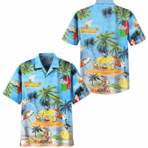 Snow White And The Seven Dwarfs Hawaiian Graphic Print Short Sleeve  - Thelegend59