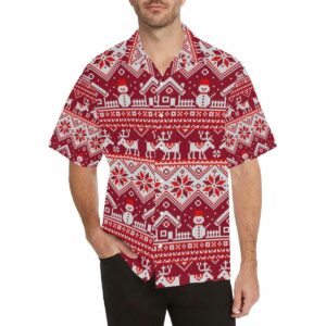 Snowman Sweater Printed Pattern Mens All Over Print Hawaiian Shirt  - Thelegend59
