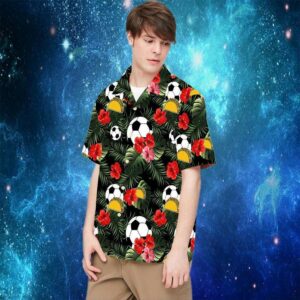 Soccer And Tacos Red Hibiscus Hawaiian Aloha Hawaiian Shirtss Fantastic  - Thelegend59