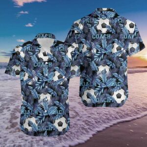 Soccer Coach Blue Hawaiian Aloha Hawaiian Shirtss  - Thelegend59