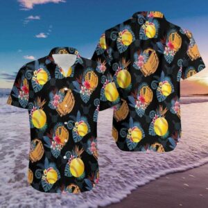 Softball Gloves Tropical Hawaiian Aloha Hawaiian Shirts Unique Softball Gifts  - Thelegend59