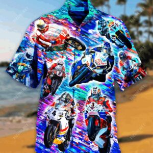 Some Men Are Just Born With Motorcycle Racing In Their Souls Colorful Amazing Design Hawaiian Shirt  - Thelegend59