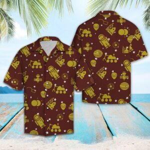 Space Lover Brown Unique Design Hawaiian Shirt  - Thelegend59