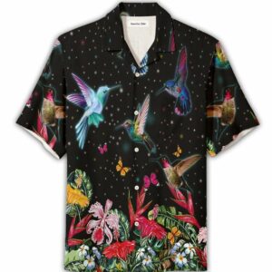 Sparkling Hummingbird ?In Flower Garden Hawaiian Aloha Hawaiian Shirtss  - Thelegend59