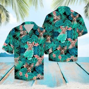 Sphynx Tropical Green Unique Design Hawaiian Shirt  - Thelegend59