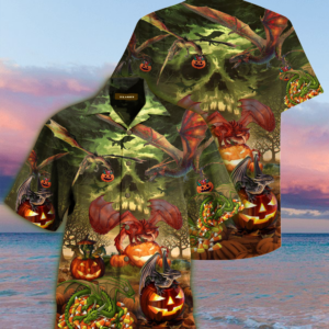 Spooky Dragon Halloween Hawaiian Shirt  - Thelegend59