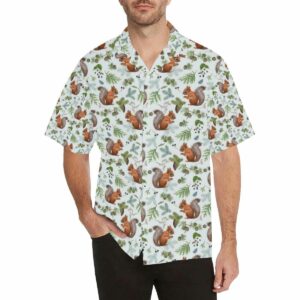 Squirrel Pattern Print Design 02 Mens All Over Print Hawaiian Shirt  - Thelegend59