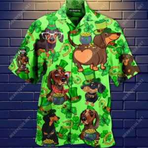 St. Patricks Day Dachshund Hawaiian Shirt  - Thelegend59
