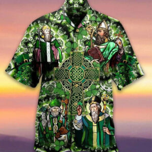 St Patrick'S Day Products Celtic Cross Hawaiian Shirts For Summer - For Men And Women - Kids  - Thelegend59