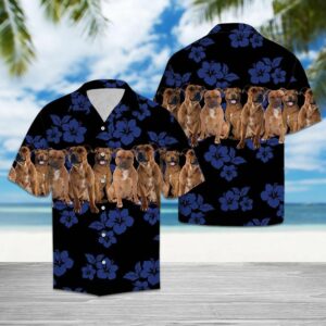 Staffordshire Bull Terrier Blue Nice Design Hawaiian Shirt  - Thelegend59