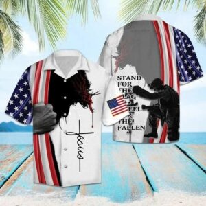 Stand For The Flag Kneel For The Fallen Hawaiian Shirt  - Thelegend59