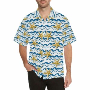 Starfish Pattern Mens All Over Print Hawaiian Shirt  - Thelegend59