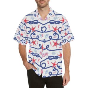 Starfish Shell Rope Pattern Men'S All Over Print Hawaiian Shirt  - Thelegend59