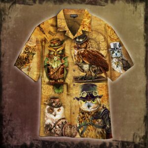 Steampunk Owl Hawaiian Shirt  - Thelegend59