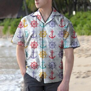 Steering Wheel Anchor Colorful Unique Design Hawaiian Shirt  - Thelegend59