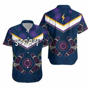 Storm Hawaiian Shirt Melbourne Simple Indigenous Champion  - Thelegend59