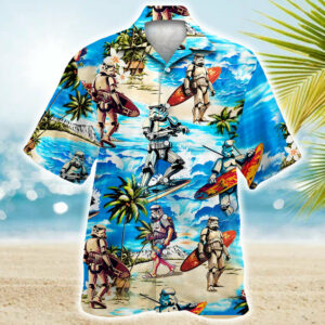 Stormtrooper Star Wars Surfing Hawaiian Shirt - For Men And Women - Kids  - Thelegend59