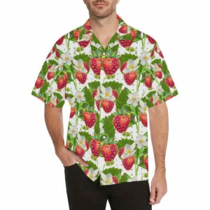 Strawberry Pattern Mens All Over Print Hawaiian Shirt  - Thelegend59