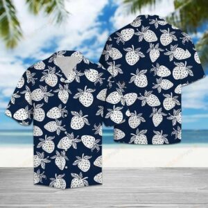 Strawberry Tropical Blue Best Design Hawaiian Shirt  - Thelegend59