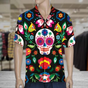 Sugar Skull Colorful Awesome Design Hawaiian Shirt  - Thelegend59