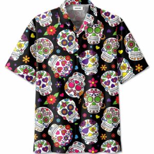 Sugar Skull Tropical Full Printing Hawaiian Shirts  - Thelegend59