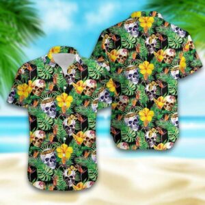 Summer Vibe Skull Bali Tropical Hawaiian Aloha Hawaiian Shirtss  - Thelegend59