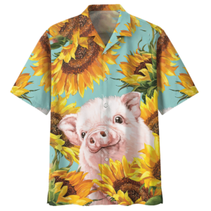 Sun Flower Pig Hawaiian Shirt  - Thelegend59