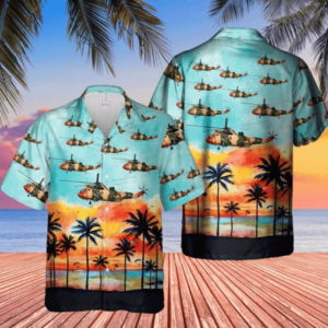 Sunset Beach Belgian Air Force Hawaiian Shirt  - Thelegend59