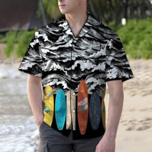 Surfboard Black Awesome Design Hawaiian Shirt  - Thelegend59