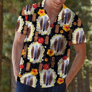 Surfboard Tiki Pattern Colorful Unique Design Hawaiian Shirt  - Thelegend59