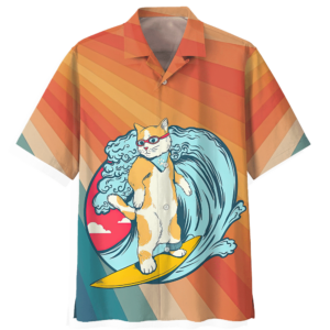 Surfing Orange Awesome Design Unisex Hawaiian Shirt  - Thelegend59