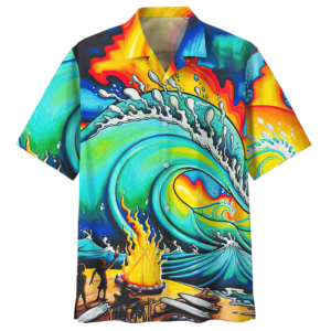 Surfing Blue Amazing Design Unisex Hawaiian Shirt  - Thelegend59