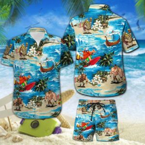 Surfing Hawaiian Shirt Set  - Thelegend59