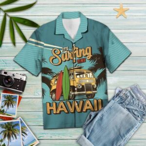 Surfing Time Green Nice Design Hawaiian Shirt  - Thelegend59