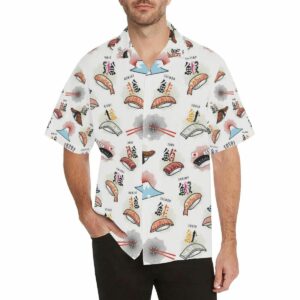 Sushi Japanese Pattern Mens All Over Print Hawaiian Shirt  - Thelegend59