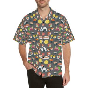 Sushi Pattern Print Hawaiian Shirt  - Thelegend59